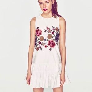 Zara Trafaluc Embroidered Dress